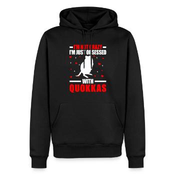Quokka nicht verrückt Beuteltier Quokka - Männer Premium Bio Hoodie - Schwarz - Vorne - Nico (187cm)