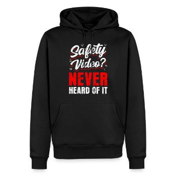 Ich habe das Sicherheitsvideo gesehen - Männer Premium Bio Hoodie - Schwarz - Vorne - Nico (187cm)