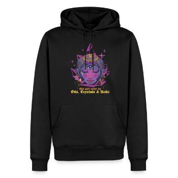 Reiki Massage - Sweat à capuche Premium bio Homme - noir - Devant - Nico (187cm)