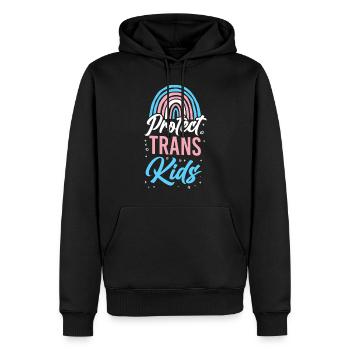 Fierté LGBT transgenre - Sweat à capuche Premium bio Homme - noir - Devant - Nico (187cm)