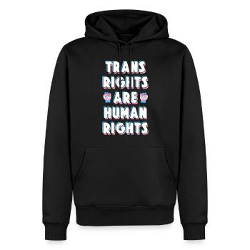 Fierté LGBT transgenre - Sweat à capuche Premium bio Homme - noir - Devant - Nico (187cm)