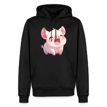 Schweine Schwein - Männer Premium Bio Hoodie - Schwarz - Vorne - Nico (187cm)