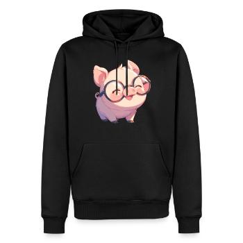 Schweine Schwein - Männer Premium Bio Hoodie - Schwarz - Vorne - Nico (187cm)