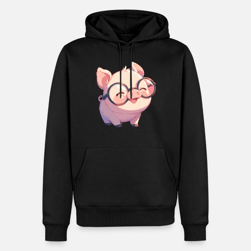 Cochon Cochon - Sweat à capuche Premium bio Homme - noir