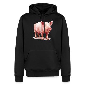 Schweine Schwein - Männer Premium Bio Hoodie - Schwarz - Vorne - Nico (187cm)