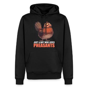 Faisans Faisan - Sweat à capuche Premium bio Homme - noir - Devant - Nico (187cm)