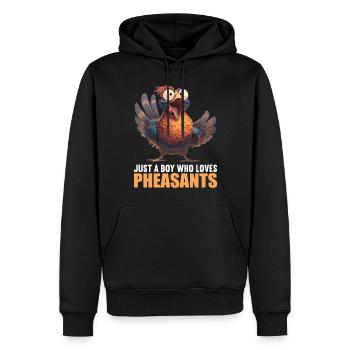 Faisans Faisan - Sweat à capuche Premium bio Homme - noir - Devant - Nico (187cm)