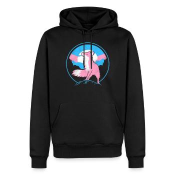 Fierté LGBT transgenre - Sweat à capuche Premium bio Homme - noir - Devant - Nico (187cm)