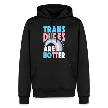 Fierté LGBT transgenre - Sweat à capuche Premium bio Homme - noir - Devant - Nico (187cm)