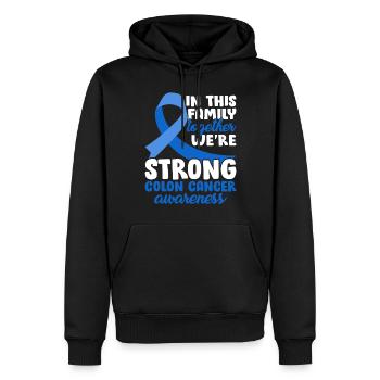 Family Together Blaues Band Kolorektaler Dickdarm - Männer Premium Bio Hoodie - Schwarz - Vorne - Nico (187cm)