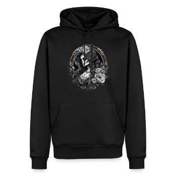 Ästhetische La Catrina - Männer Premium Bio Hoodie - Schwarz - Vorne - Nico (187cm)