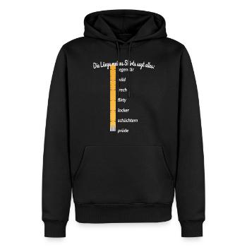 Party Länge Meines Shirts Sagt Alles Feiern JGA - Männer Premium Bio Hoodie - Schwarz - Vorne - Nico (187cm)