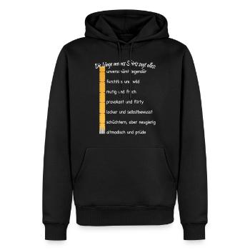 Party Länge Meines Shirts Sagt Alles Feiern JGA - Männer Premium Bio Hoodie - Schwarz - Vorne - Nico (187cm)
