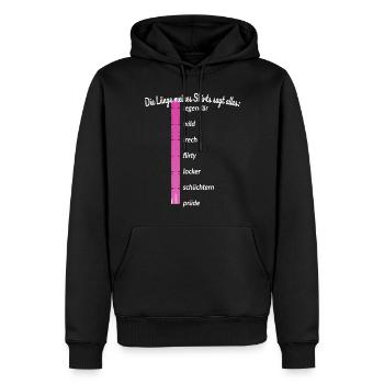 Party Länge Meines Shirts Sagt Alles Feiern JGA - Männer Premium Bio Hoodie - Schwarz - Vorne - Nico (187cm)