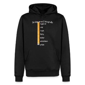 Party Länge Meines Shirts Sagt Alles Feiern JGA - Männer Premium Bio Hoodie - Schwarz - Vorne - Nico (187cm)