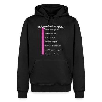 Party Länge Meines Shirts Sagt Alles Feiern JGA - Männer Premium Bio Hoodie - Schwarz - Vorne - Nico (187cm)