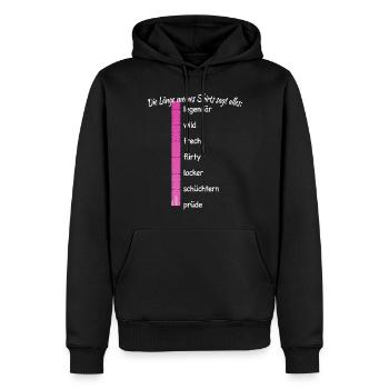 Party Länge Meines Shirts Sagt Alles Feiern JGA - Männer Premium Bio Hoodie - Schwarz - Vorne - Nico (187cm)