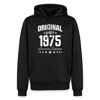 Original Since 1975 Limited Edition Birthday 50 - Männer Premium Bio Hoodie - Schwarz - Vorne - Nico (187cm)
