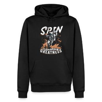 Diskuswurf Spin Towards Greatness - Männer Premium Bio Hoodie - Schwarz - Vorne - Nico (187cm)