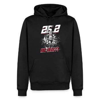 Marathon, marathonien, course à pied, 26,2 ou buste - Sweat à capuche Premium bio Homme - noir - Devant - Nico (187cm)