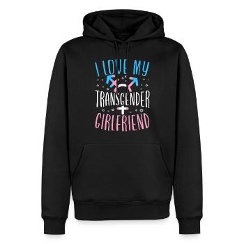 Transgender Trans LGBT Pride - Men’s Premium Organic Hoodie - black - Front - Nico (187cm)