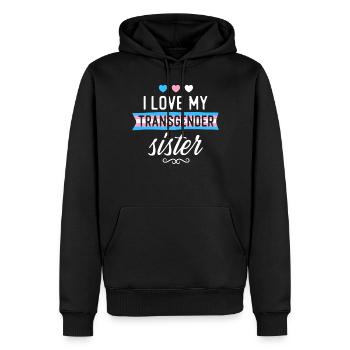 Fierté LGBT transgenre - Sweat à capuche Premium bio Homme - noir - Devant - Nico (187cm)