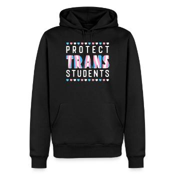 Fierté LGBT transgenre - Sweat à capuche Premium bio Homme - noir - Devant - Nico (187cm)