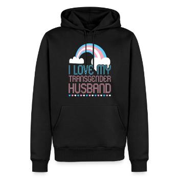 Transgender Trans LGBT Pride - Men’s Premium Organic Hoodie - black - Front - Nico (187cm)