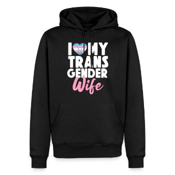 Fierté LGBT transgenre - Sweat à capuche Premium bio Homme - noir - Devant - Nico (187cm)