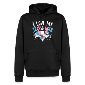 Fierté LGBT transgenre - Sweat à capuche Premium bio Homme - noir - Devant - Nico (187cm)