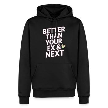 Better Than Your Ex & Next Trennung Single Party - Männer Premium Bio Hoodie - Schwarz - Vorne - Nico (187cm)