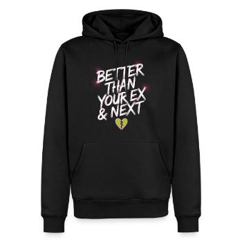 Better Than Your Ex & Next Trennung Single Party - Männer Premium Bio Hoodie - Schwarz - Vorne - Nico (187cm)