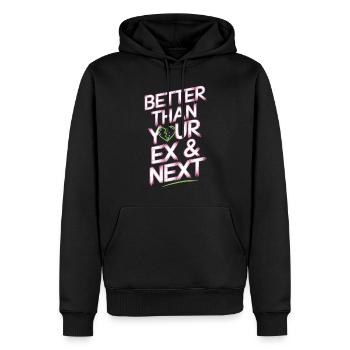 Better Than Your Ex & Next Trennung Single Party - Männer Premium Bio Hoodie - Schwarz - Vorne - Nico (187cm)