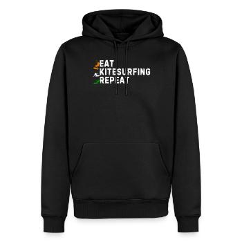Eat Kitesurfing Repeat - Kiteboarding Kitesurfer - Sweat à capuche Premium bio Homme - noir - Devant - Nico (187cm)