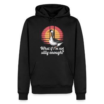 Lustige Gans Aufdruck Humor Spruch - Männer Premium Bio Hoodie - Schwarz - Vorne - Nico (187cm)