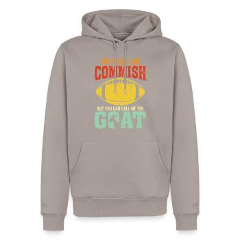 They Call Me Commish Retro Fantasy Football FFL - Men’s Premium Organic Hoodie - taupe - Front - Nico (187cm)