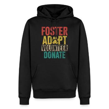 Foster Adopter Bénévole Faire un don Retro Foster Animal - Sweat à capuche Premium bio Homme - noir - Devant - Nico (187cm)