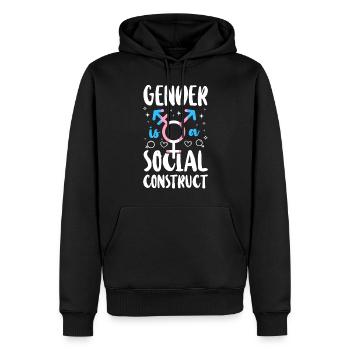 Fierté LGBT transgenre - Sweat à capuche Premium bio Homme - noir - Devant - Nico (187cm)