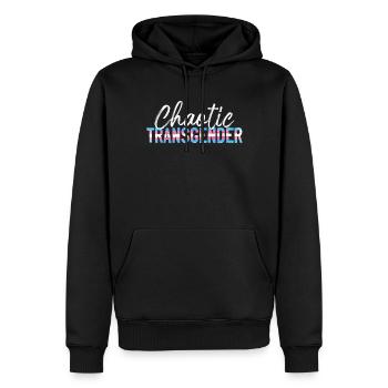 Fierté LGBT transgenre - Sweat à capuche Premium bio Homme - noir - Devant - Nico (187cm)