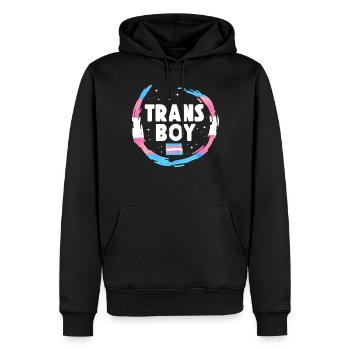 Transgender Trans LGBT Pride - Männer Premium Bio Hoodie - Schwarz - Vorne - Nico (187cm)