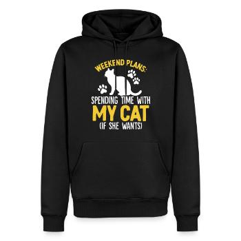Spending Time With My Cat Rescue Foster Animal - Men’s Premium Organic Hoodie - black - Front - Nico (187cm)