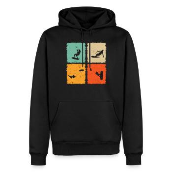 Kitesurfing Silhouette Kitesurfer Kiteboarding - Männer Premium Bio Hoodie - Schwarz - Vorne - Nico (187cm)