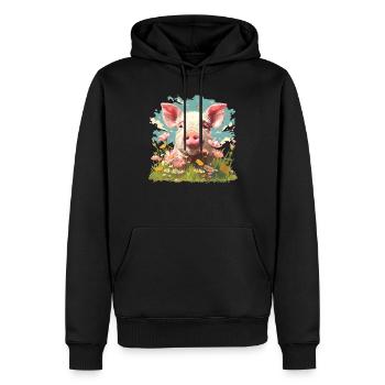 Schweine Schwein - Männer Premium Bio Hoodie - Schwarz - Vorne - Nico (187cm)