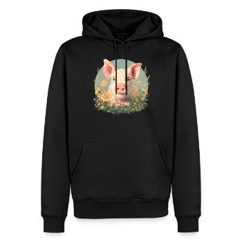 Schweine Schwein - Männer Premium Bio Hoodie - Schwarz - Vorne - Nico (187cm)