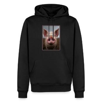 Schweine Schwein - Männer Premium Bio Hoodie - Schwarz - Vorne - Nico (187cm)