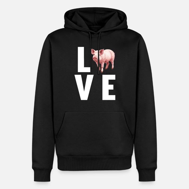 Cochon Cochon - Sweat à capuche Premium bio Homme - noir