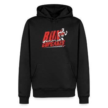 Marathon, marathonien, courir pour les cupcakes - Sweat à capuche Premium bio Homme - noir - Devant - Nico (187cm)