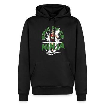 Marathon Marathonien Epic Pace Ninja - Sweat à capuche Premium bio Homme - noir - Devant - Nico (187cm)