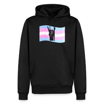 Fierté LGBT transgenre - Sweat à capuche Premium bio Homme - noir - Devant - Nico (187cm)