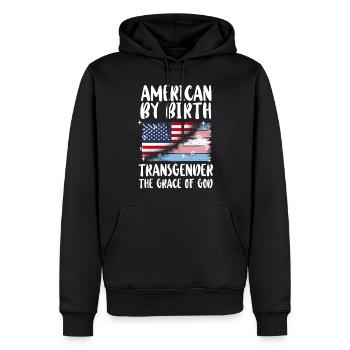 Transgender Trans LGBT Pride - Men’s Premium Organic Hoodie - black - Front - Nico (187cm)